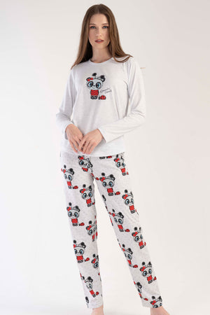 KADIN P.SUPREM O YAKA UZUN KOL ETEGI OVAL PIJAMA TAKIM