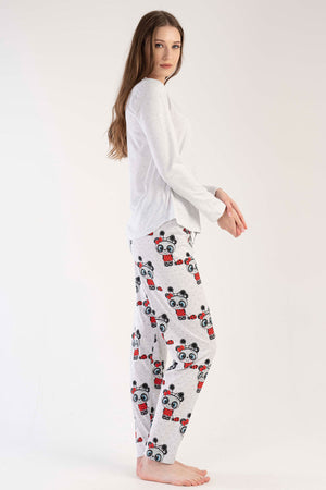 KADIN P.SUPREM O YAKA UZUN KOL ETEGI OVAL PIJAMA TAKIM