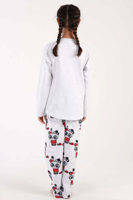 KIZ COCUK 2IPLIK O YAKA UZUN KOL ETEGI OVAL PIJAMA TAKIM(9-10/15-16)