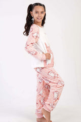 KIZ COCUK SOFT O YAKA REGLAN UZUN KOL ETEGI OVAL MANSETLI PIJAMA TAKIM(7-8/13-14)