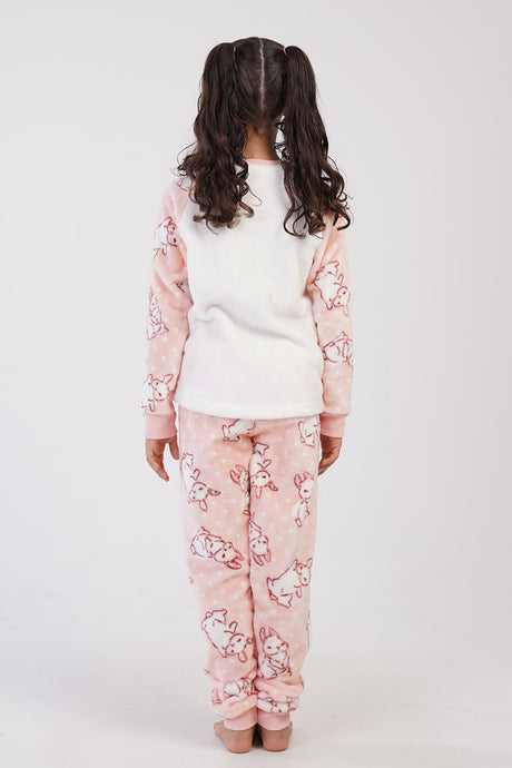 KIZ COCUK SOFT O YAKA REGLAN UZUN KOL ETEGI OVAL MANSETLI PIJAMA TAKIM(7-8/13-14) 304029