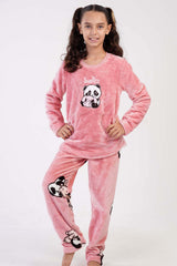 KIZ COCUK SOFT O YAKA UZUN KOL ETEGI OVAL PIJAMA TAKIM(7-8/13-14)