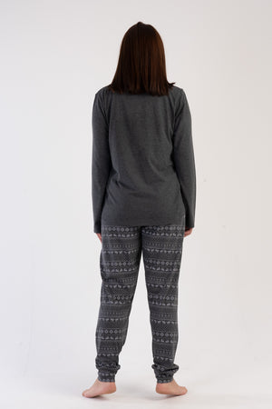 KADIN P.SUPREM XXL O YAKA UZUN KOL ETEGI OVAL MANSTELI PIJAMA TAKIM 304091