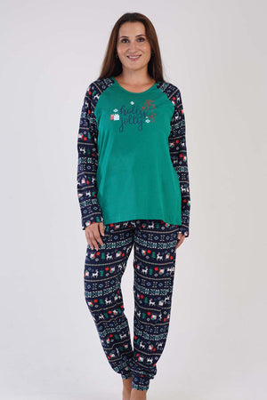 KADIN P.SUPREM XXL O YAKA REGLAN UZUN KOL ETEGI OVAL MANSETLI PIJAMA TAKIM