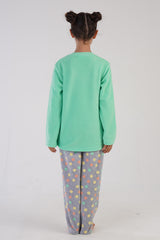 KIZ COCUK POLAR O YAKA UZUN KOL ETEGI OVAL PIJAMA TAKIM(7-8/13-14) 304151