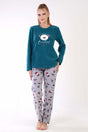KADIN POLAR O YAKA UZUN KOL ETEGI OVAL CEPLI PIJAMA TAKIM 305003