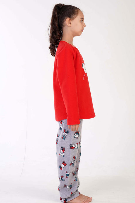 KIZ COCUK POLAR O YAKA UZUN KOL ETEGI OVAL PIJAMA TAKIM(9-10/15-16) 305004
