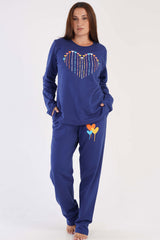 KADIN 2IPLIK XXL O YAKA UZUN KOL ETEGI OVAL CEPLI PIJAMA TAKIM 305221