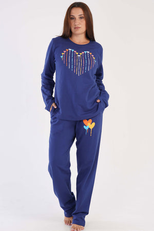KADIN 2IPLIK XXL O YAKA UZUN KOL ETEGI OVAL CEPLI PIJAMA TAKIM 305221