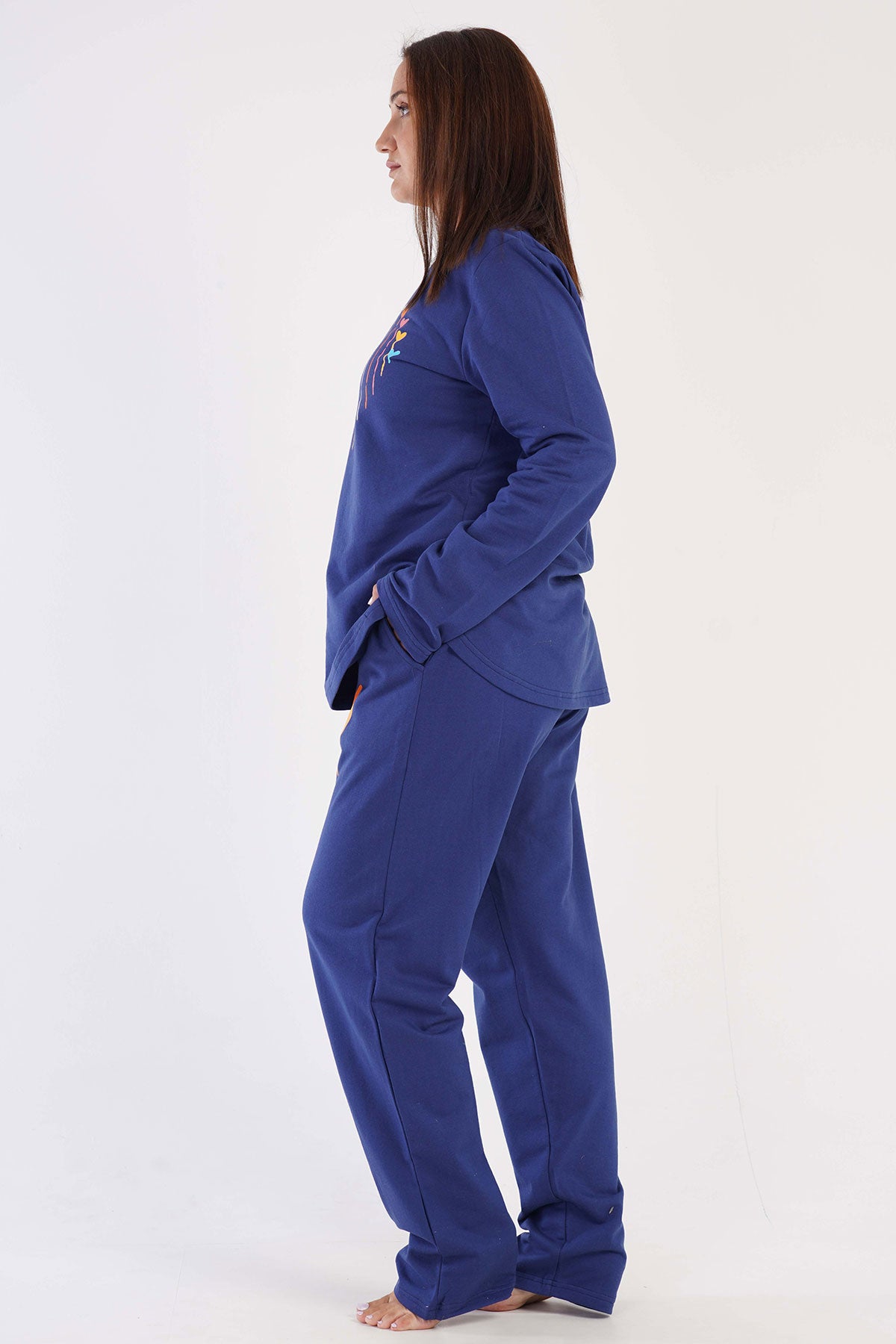 KADIN 2IPLIK XXL O YAKA UZUN KOL ETEGI OVAL CEPLI PIJAMA TAKIM 305221