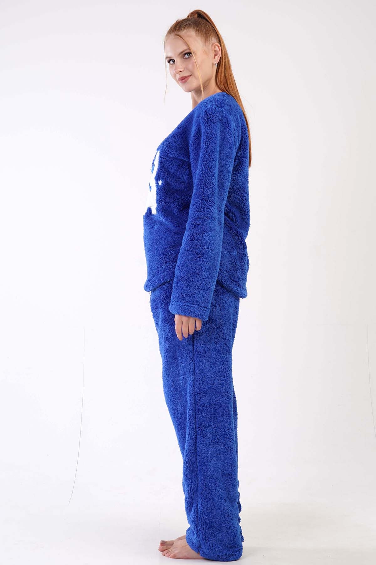 KADIN WELSOFT O YAKA UZUN KOL ETEGI OVAL CEPLI PIJAMA TAKIM