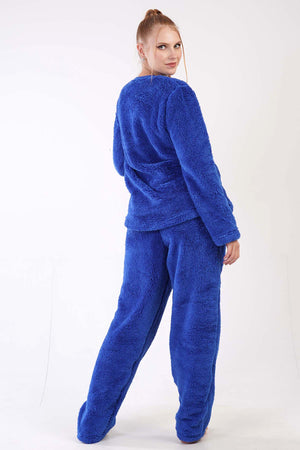 KADIN WELSOFT O YAKA UZUN KOL ETEGI OVAL CEPLI PIJAMA TAKIM