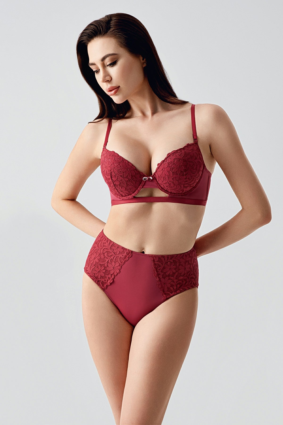 4159- B Cup Desteksiz Sütyen Külot Takım (2 Li Askılı Pk)