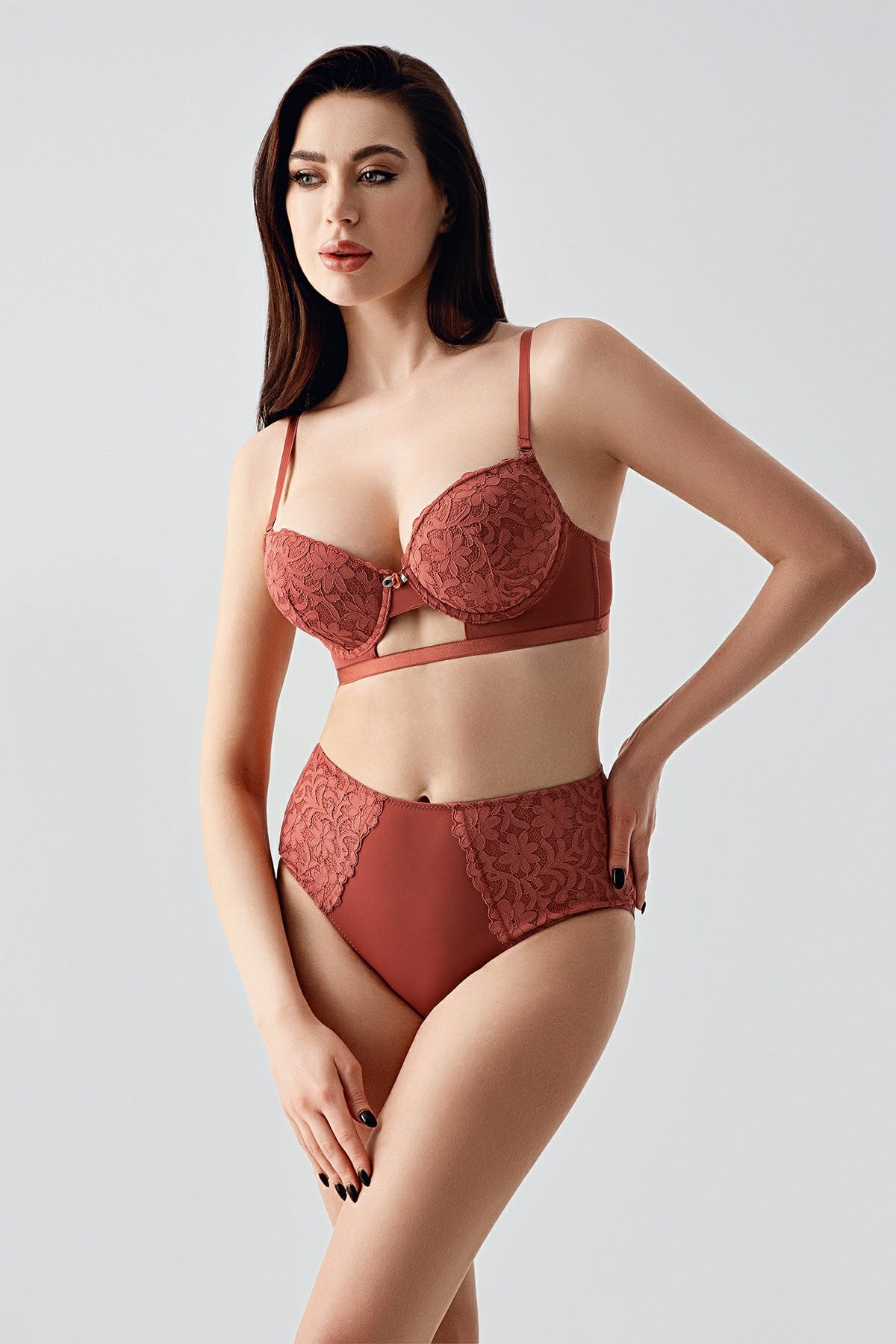 4159- B Cup Desteksiz Sütyen Külot Takım (2 Li Askılı Pk)