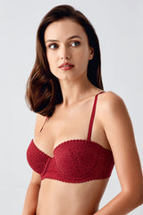 8350-Desteksiz B Cup Dantelli Sütyen (2 Li Askılı Pk)