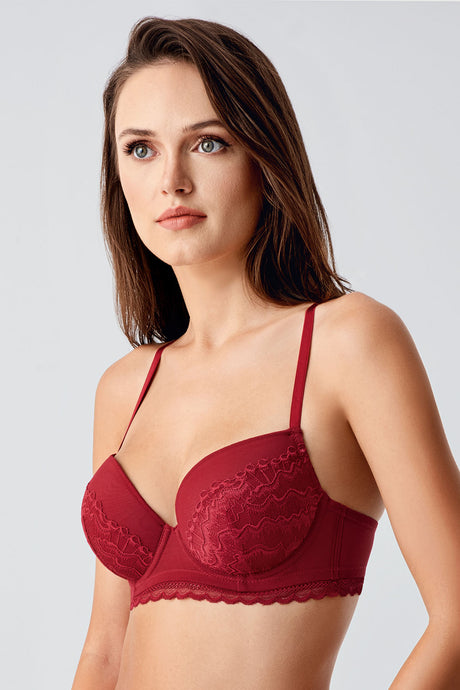 8395-Destekli B Cup Dantelli Sütyen (2 Li Askılı Pk)