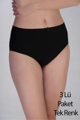 5002-Yarım Bel Bikini Penye 3 lü Külot (Kutulu)