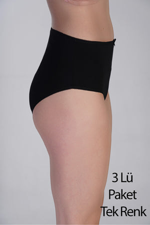 5002-Yarım Bel Bikini Penye 3 lü Külot (Kutulu)