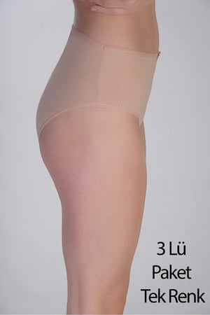 5002-Yarım Bel Bikini Penye 3 lü Külot (Kutulu)