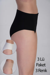 5002-Yarım Bel Bikini Penye 3 lü Külot (Kutulu)