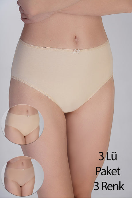 5002 - Yarım Bel Bikini Penye 3 lü Külot