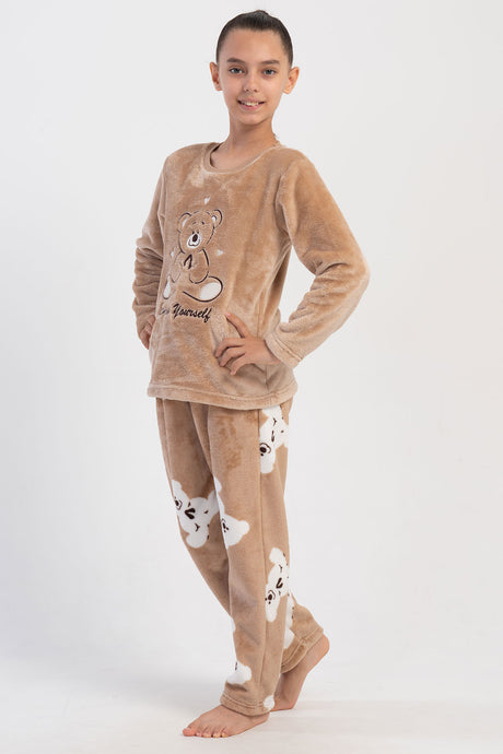 KIZ COCUK SOFT O YAKA UZUN KOL ETEGI OVAL CEPLI PIJAMA TAKIM(7-8/13-14) 403125