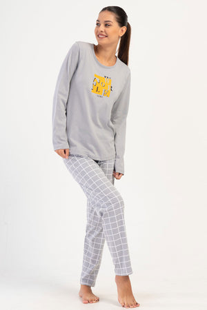 KADIN P.SUPREM O YAKA UZUN KOL ETEGI OVAL PIJAMA TAKIM