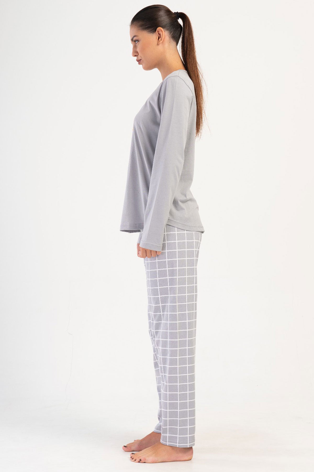 KADIN P.SUPREM O YAKA UZUN KOL ETEGI OVAL PIJAMA TAKIM