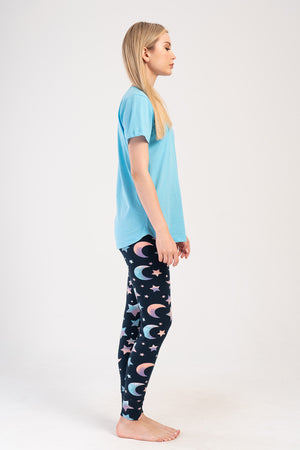 KADIN LYC SUPREM O YAKA KISA KOL ETEGI OVAL MANSETLI TAYT PIJAMA TAKIM 403276