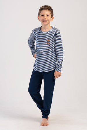 ERKEK COCUK INTERLOK O YAKA UZUN KOL MANSETLI PIJAMA TAKIM(7-8/13-14) 403376