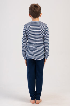 ERKEK COCUK INTERLOK O YAKA UZUN KOL MANSETLI PIJAMA TAKIM(7-8/13-14) 403376