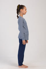 KIZ COCUK INTERLOCK O YAKA UZUN KOL ETEGI OVAL MANSETLI PIJAMA TAKIM(7-8/13-14) 403378