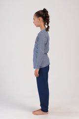 KIZ COCUK INTERLOCK O YAKA UZUN KOL ETEGI OVAL MANSETLI PIJAMA TAKIM(7-8/13-14) 403378