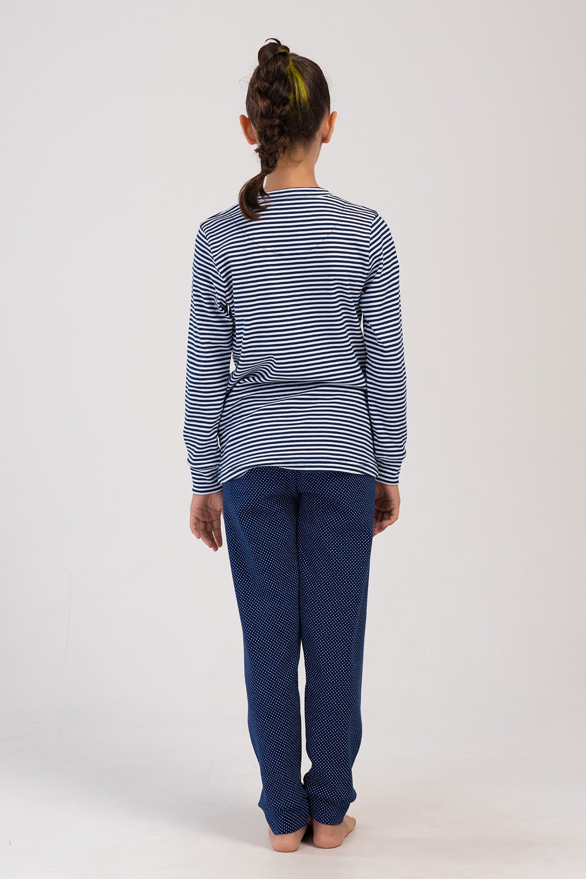 KIZ COCUK INTERLOCK O YAKA UZUN KOL ETEGI OVAL MANSETLI PIJAMA TAKIM(7-8/13-14) 403378