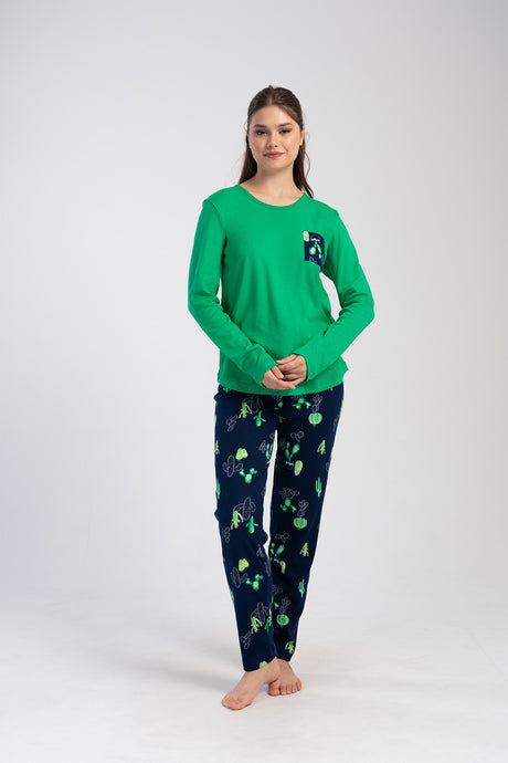 KADIN INTERLOK XXL O YAKA UZUN KOL ETEGI OVAL PIJAMA TAKIM 403382