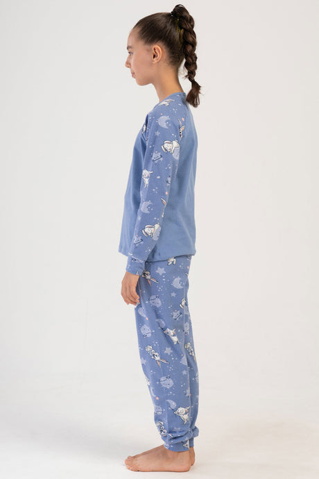 KIZ COCUK LYC SUPREM O YAKA REGLAN UZUN KOL MANSETLI PIJAMA TAKIM(7-8/13-14)