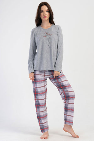 KADIN P.SUPREM XXL O YAKA UZUN KOL ETEGI OVAL PIJAMA TAKIM