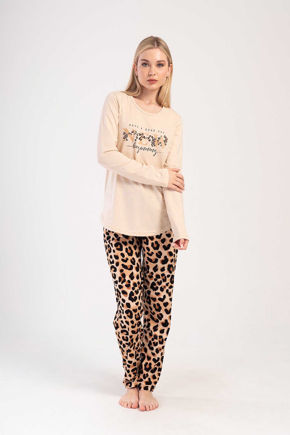 KADIN P.SUPREM O YAKA UZUN KOL ETEGI OVAL PIJAMA TAKIM 404118