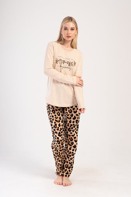 KADIN P.SUPREM O YAKA UZUN KOL ETEGI OVAL PIJAMA TAKIM 404118