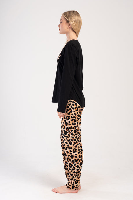 KADIN P.SUPREM O YAKA UZUN KOL ETEGI OVAL PIJAMA TAKIM 404118