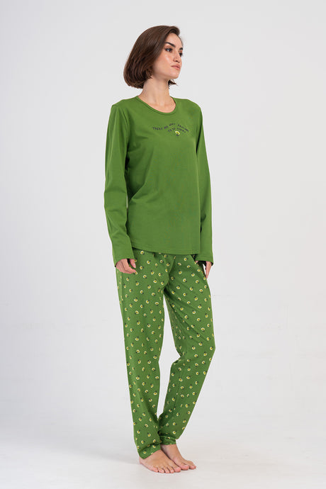 KADIN P.SUPREM XXL O YAKA UZUN KOL ETEGI OVAL PIJAMA TAKIM 405011