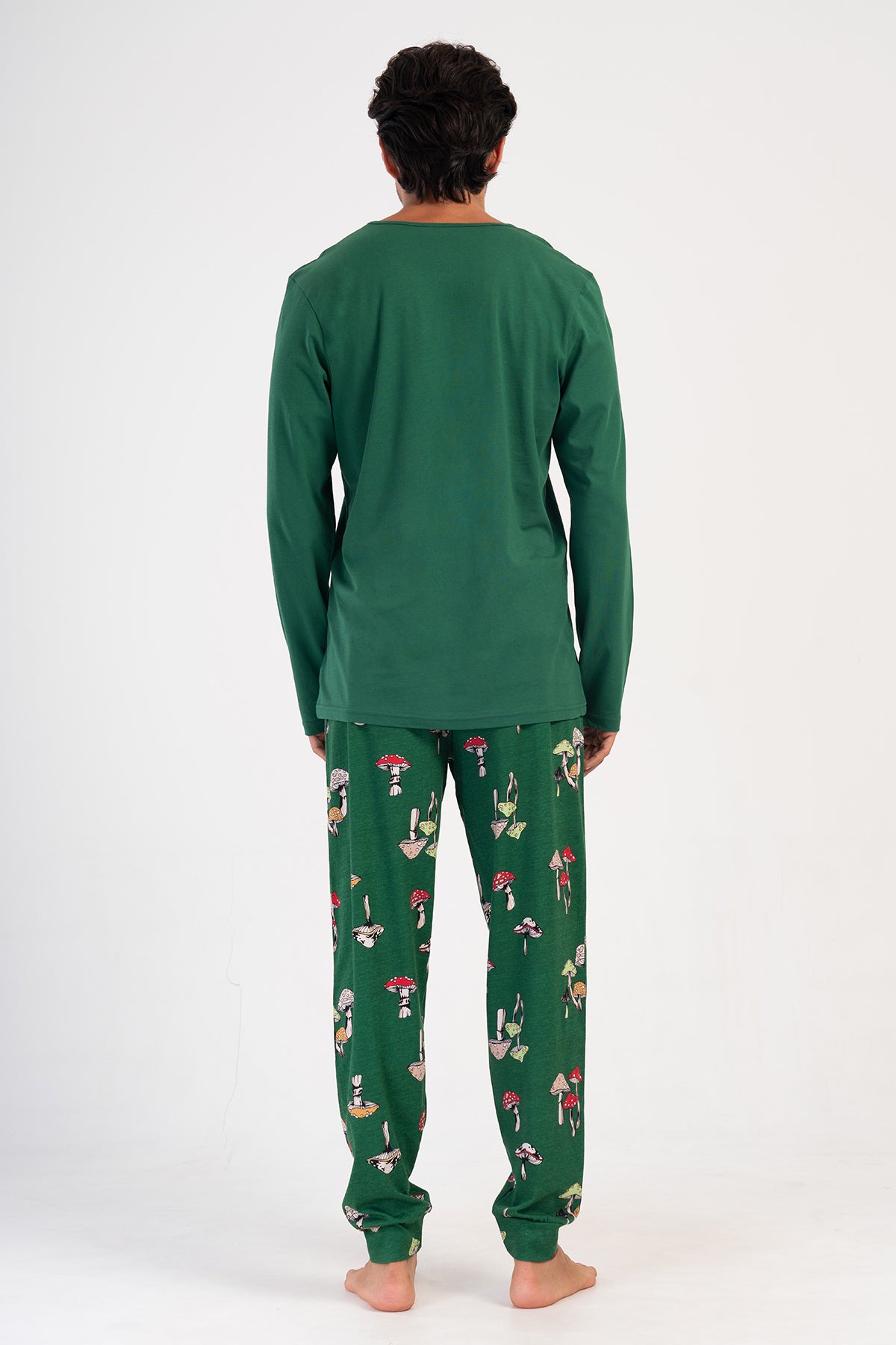 CEPLI ERKEK P.SUPREM O YAKA UZUN KOL MANSETLI PIJAMA TAKIM