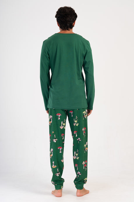CEPLI ERKEK P.SUPREM O YAKA UZUN KOL MANSETLI PIJAMA TAKIM