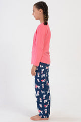 KIZ COCUK P.SUPREM O YAKA UZUN KOL ETEGI OVAL PIJAMA TAKIM(7-8/13-14) 405064