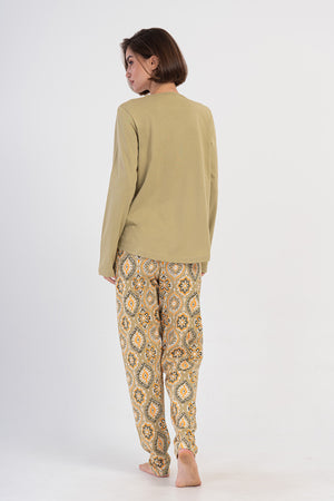 KADIN P.SUPREM XXL O YAKA UZUN KOL ETEGI OVAL PIJAMA TAKIM 405178