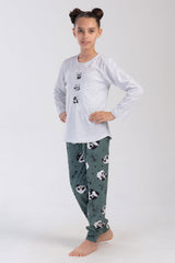 KIZ COCUK P.SUPREM O YAKA UZUN KOL ETEGI OVAL MANSETLI PIJAMA TAKIM(7-8/13-14)