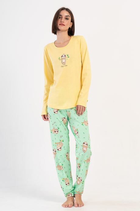 KADIN P.SUPREM O YAKA UZUN KOL ETEGI OVAL PIJAMA TAKIM 405231