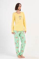KADIN P.SUPREM O YAKA UZUN KOL ETEGI OVAL PIJAMA TAKIM 405231