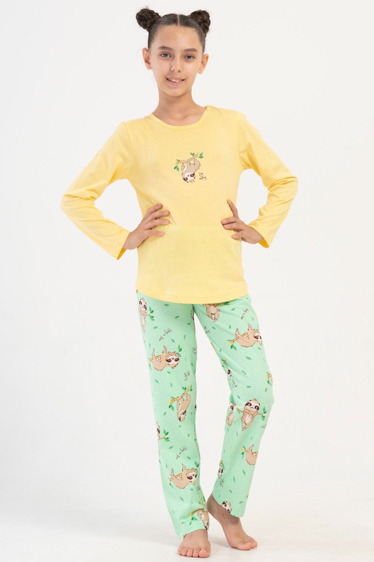 KIZ COCUK P.SUPREM O YAKA UZUN KOL ETEGI OVAL PIJAMA TAKIM(1-2/7-8)