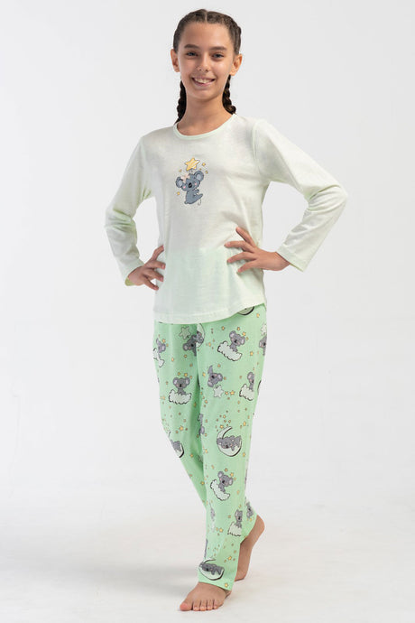KIZ COCUK P.SUPREM O YAKA UZUN KOL ETEGI OVAL PIJAMA TAKIM(9-10/15-16)